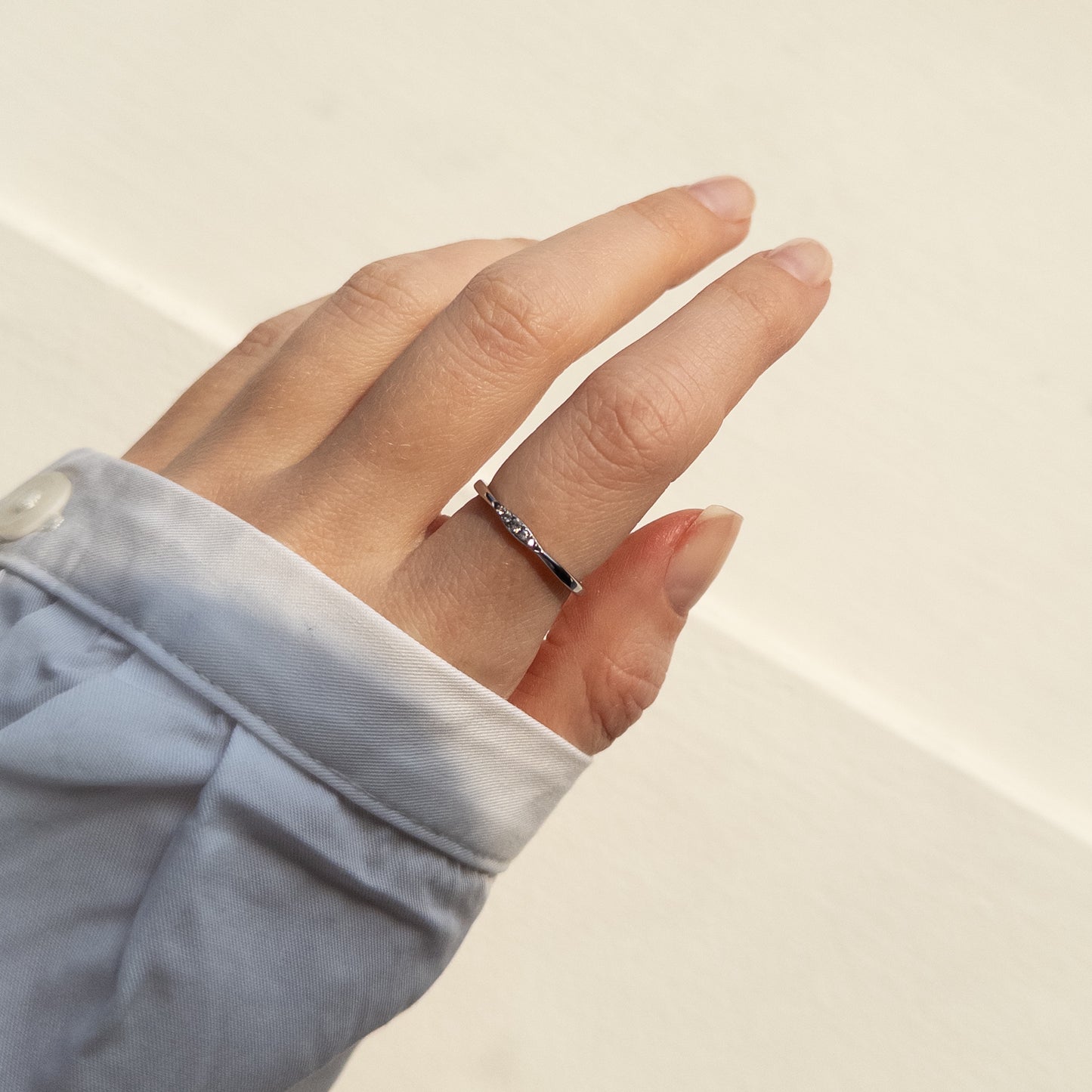 Prsten se zirkonem, nerezová ocel, voděodolný, elegantní a zářivý doplněk
Alt text (English): Zircon ring, stainless steel, waterproof, elegant and sparkling accessory